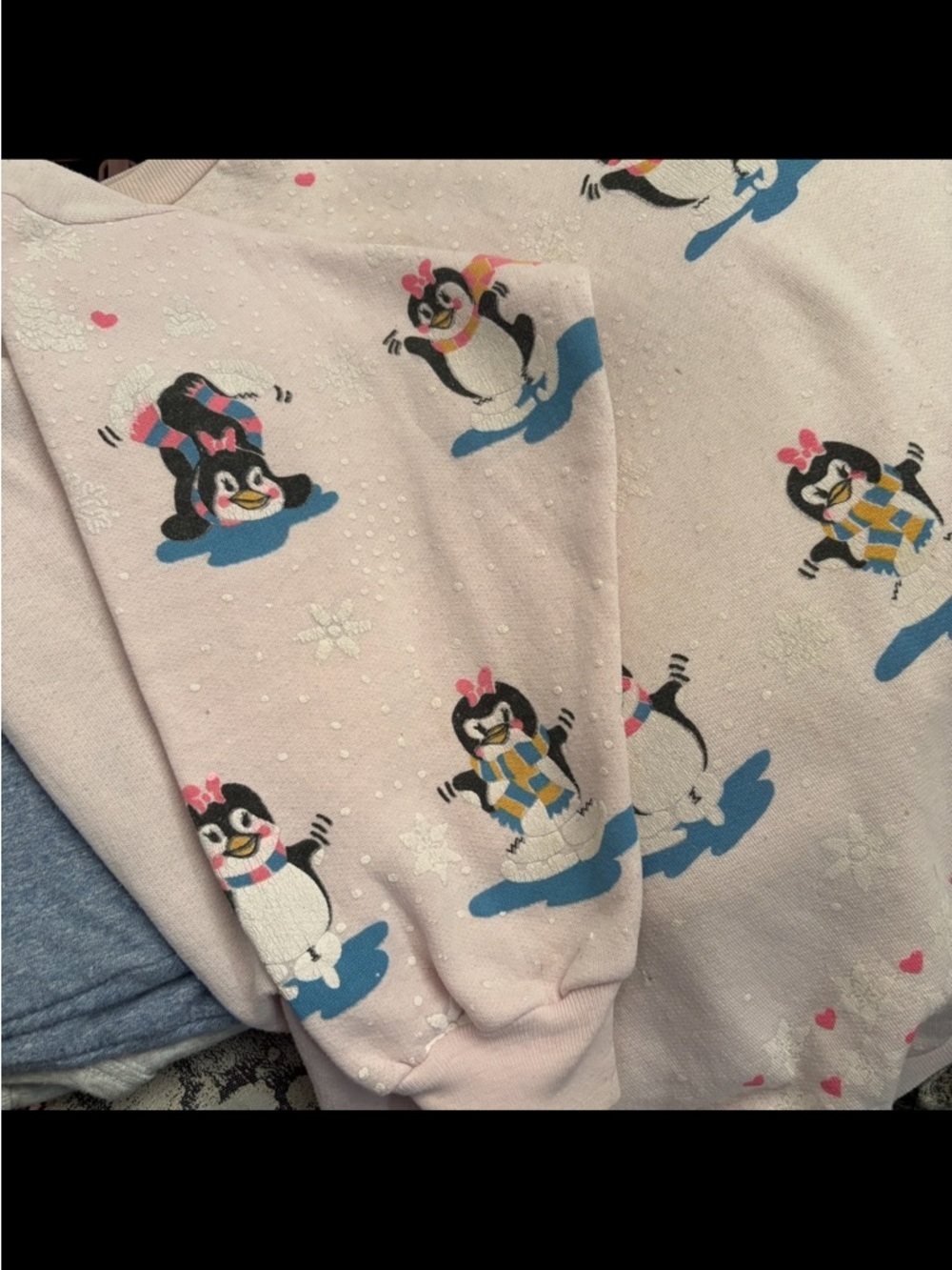Vintage sweater Penguins playing in snow kitschy cute - Picture 6 of 16